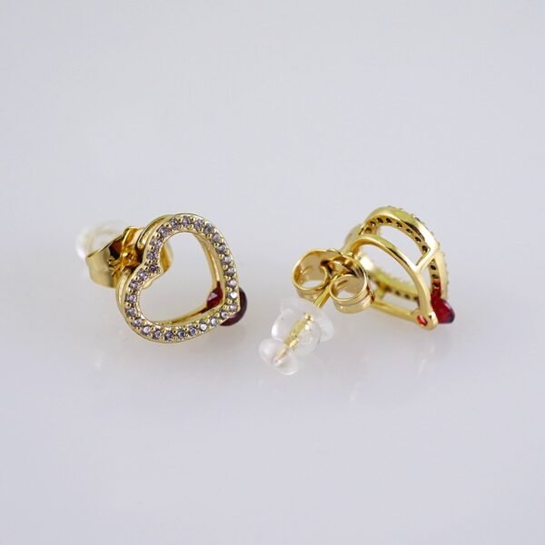 Women Earrings/ Aretes Dama/  Zircon Stone/  14k Real Color// E1294 - Image 2
