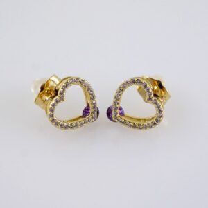 Women Earrings/ Aretes Dama/  Zircon Stone/  14k Real Color// E1296