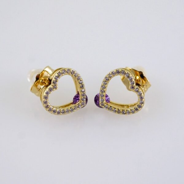 Women Earrings/ Aretes Dama/  Zircon Stone/  14k Real Color// E1296