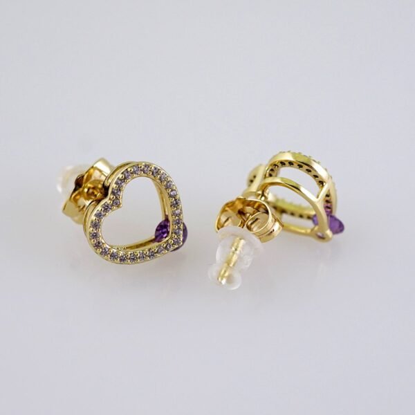 Women Earrings/ Aretes Dama/  Zircon Stone/  14k Real Color// E1296 - Image 2