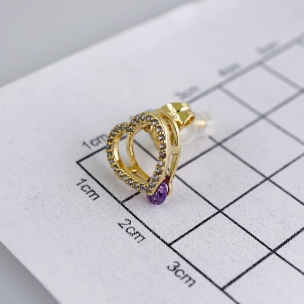 Women Earrings/ Aretes Dama/  Zircon Stone/  14k Real Color// E1296 - Image 3