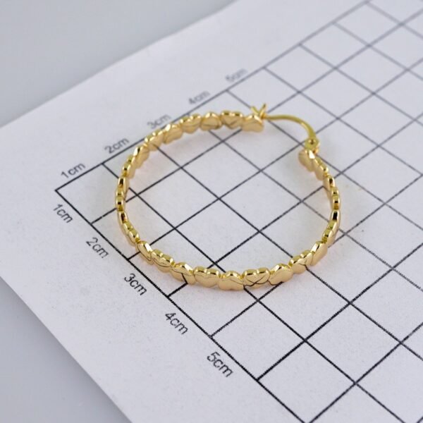 Women Earrings/ Aretes Dama/  Plain/  14k Real Color// E1307 - Image 3