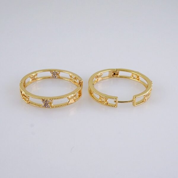 Women Earrings/ Aretes Dama/  Zircon Stone/  14k Real Color// E1308 - Image 2