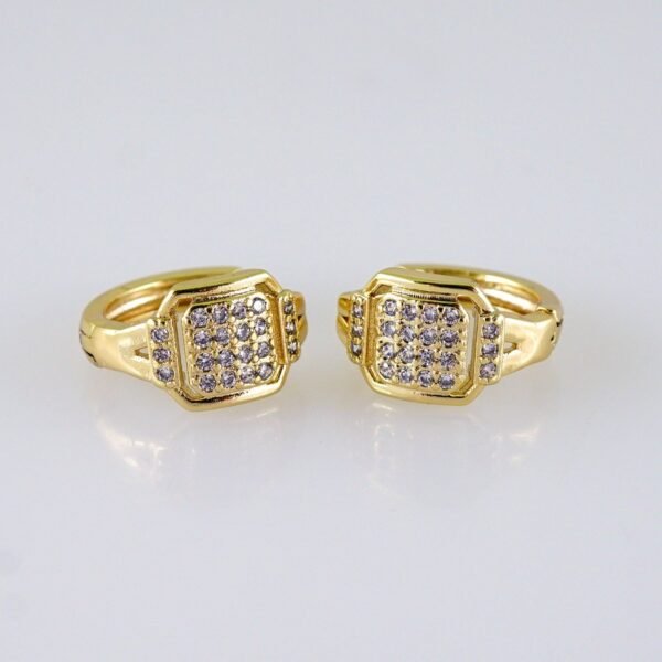 Women Earrings/ Aretes Dama/  Zircon Stone/  14k Real Color// E1326