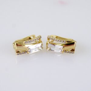 Women Earrings/ Aretes Dama/  Zircon Stone/  14k Real Color// E1327