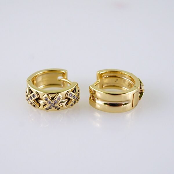Women Earrings/ Aretes Dama/  Zircon Stone/  14k Real Color// E1328 - Image 2