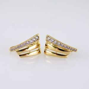 Women Earrings/ Aretes Dama/  Zircon Stone/  14k Real Color// E1329