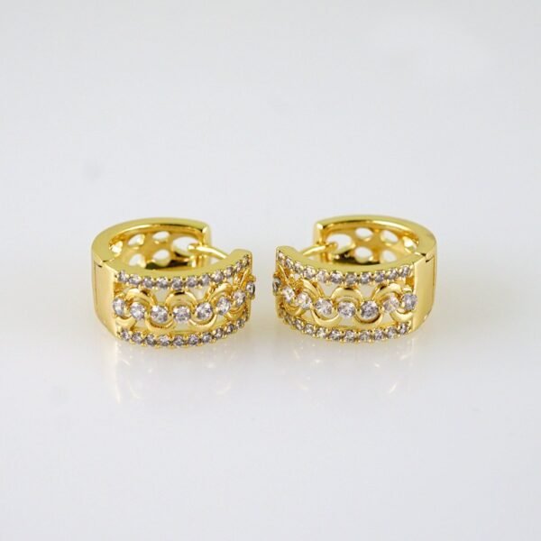 Women Earrings/ Aretes Dama/  Zircon Stone/  14k Real Color// E1330