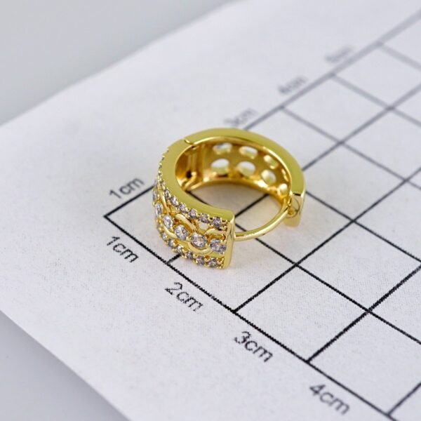 Women Earrings/ Aretes Dama/  Zircon Stone/  14k Real Color// E1330 - Image 3