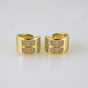 Women Earrings/ Aretes Dama/  Zircon Stone/  14k Real Color// E1331