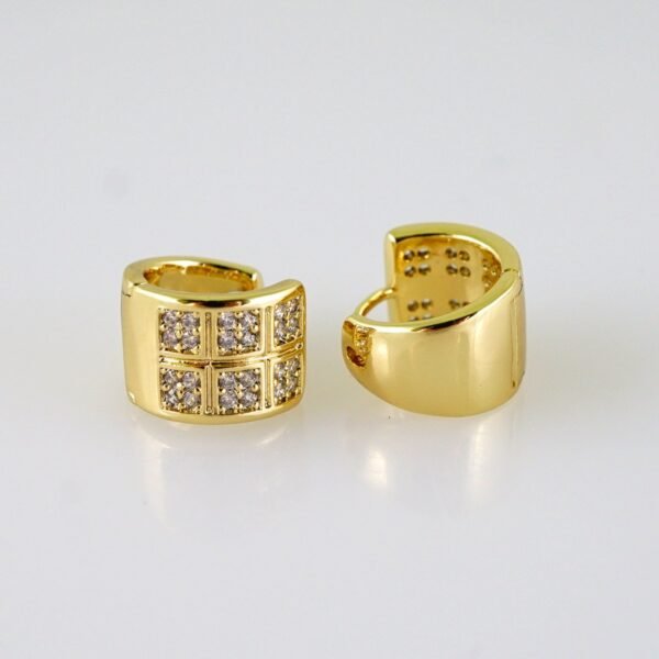Women Earrings/ Aretes Dama/  Zircon Stone/  14k Real Color// E1331 - Image 2