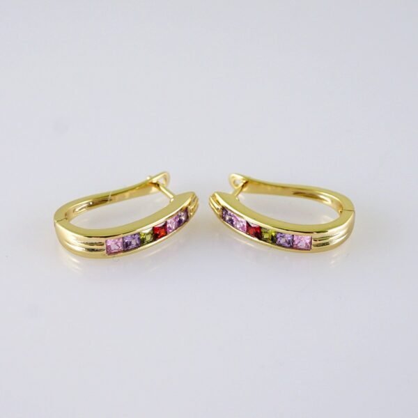 Women Earrings/ Aretes Dama/  Zircon Stone/  14k Real Color// E1334