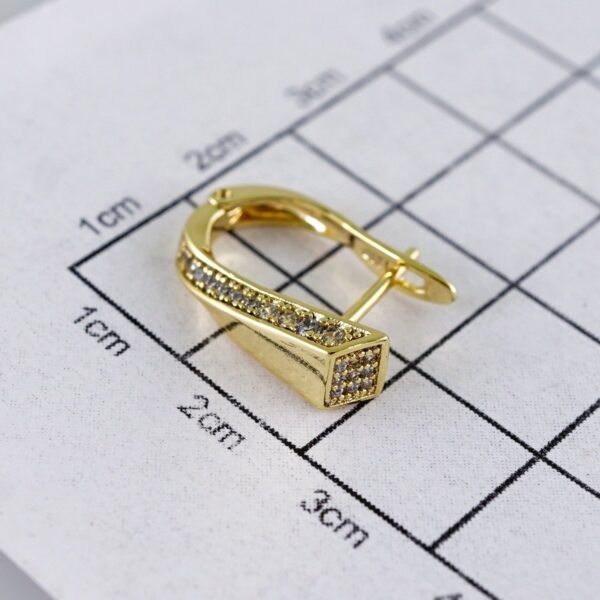 Women Earrings/ Aretes Dama/  Zircon Stone/  14k Real Color// E1337 - Image 3