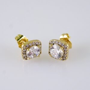 Women Earrings/ Aretes Dama/  Zircon Stone/  14k Real Color// E1339