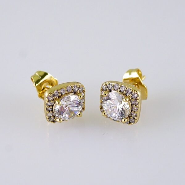 Women Earrings/ Aretes Dama/  Zircon Stone/  14k Real Color// E1339