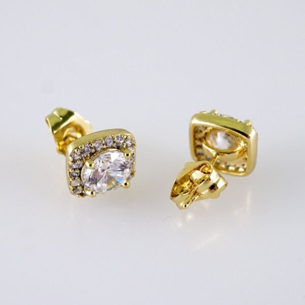 Women Earrings/ Aretes Dama/  Zircon Stone/  14k Real Color// E1339 - Image 2