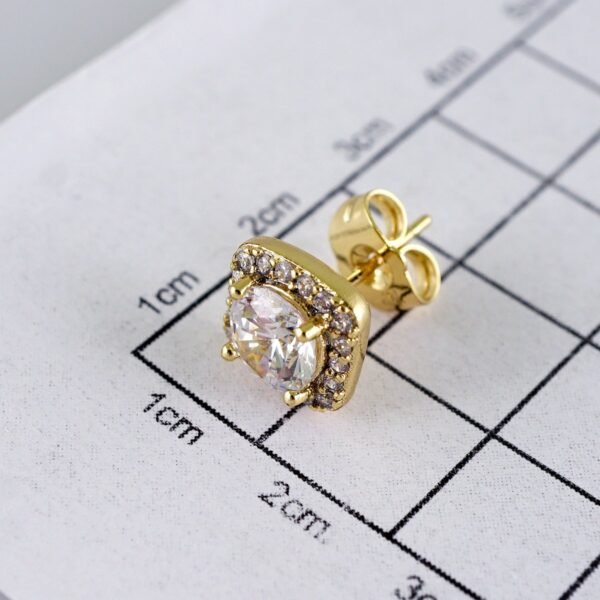 Women Earrings/ Aretes Dama/  Zircon Stone/  14k Real Color// E1339 - Image 3