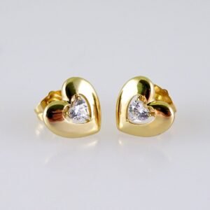 Women Earrings/ Aretes Dama/  Zircon Stone/  14k Real Color// E1340