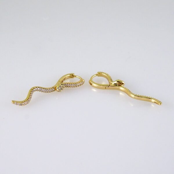 Women Earrings/ Aretes Dama/  Zircon Stone/  14k Real Color// E1345 - Image 2