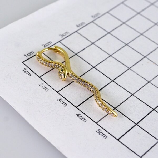 Women Earrings/ Aretes Dama/  Zircon Stone/  14k Real Color// E1345 - Image 3