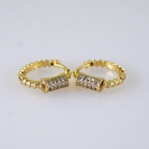 Women Earrings/ Aretes Dama/  Zircon Stone/  14k Real Color// E1348