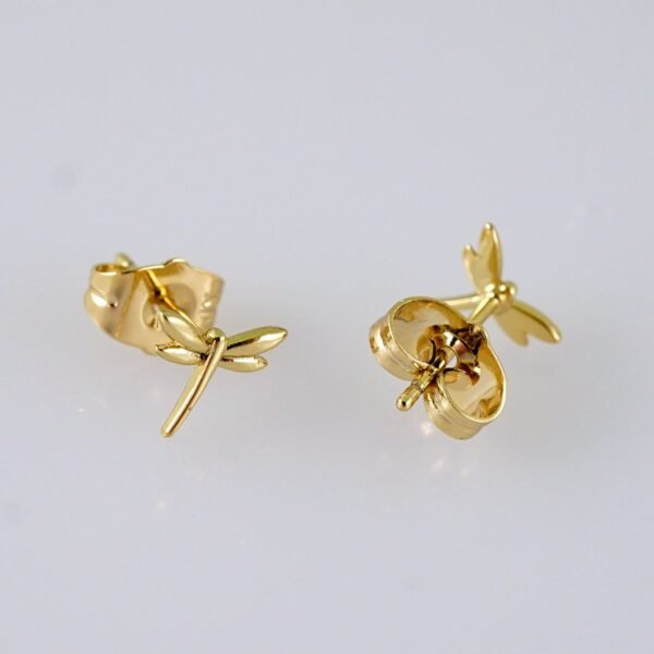 Women Earrings/ Aretes Dama/  Plain/  14k Real Color// E1351 - Image 2