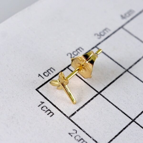 Women Earrings/ Aretes Dama/  Plain/  14k Real Color// E1351 - Image 3