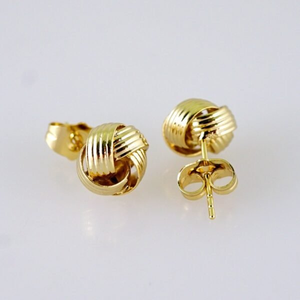 Women Earrings/ Aretes Dama/  Plain/  14k Real Color// E1352 - Image 2