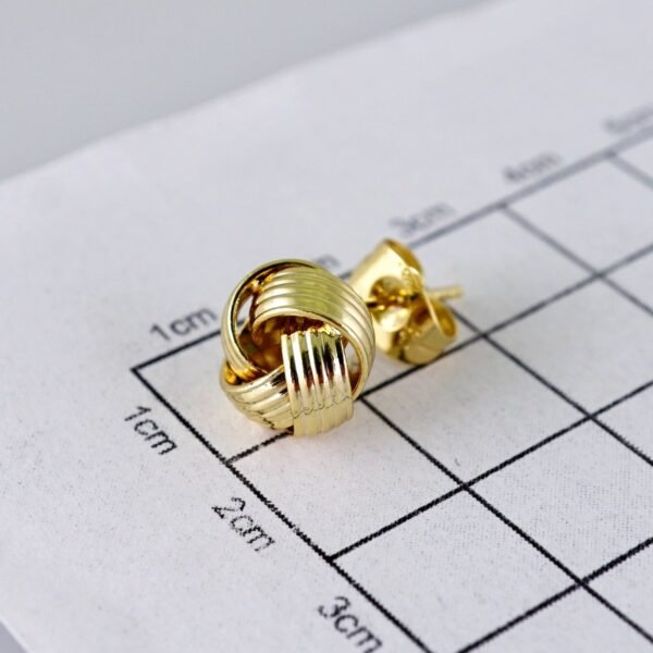 Women Earrings/ Aretes Dama/  Plain/  14k Real Color// E1352 - Image 3