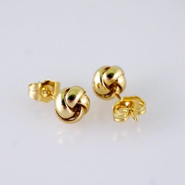 Women Earrings/ Aretes Dama/  Plain/  14k Real Color// E1353 - Image 2
