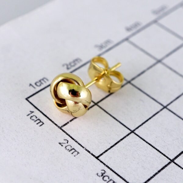 Women Earrings/ Aretes Dama/  Plain/  14k Real Color// E1353 - Image 3