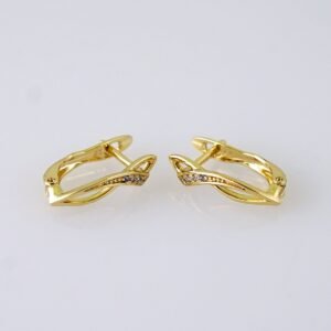 Women Earrings/ Aretes Dama/  Zircon Stone/  14k Real Color// E1355