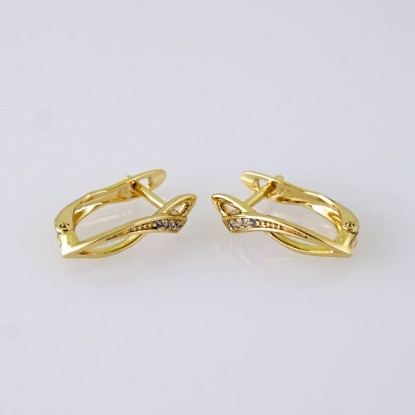 Women Earrings/ Aretes Dama/  Zircon Stone/  14k Real Color// E1355