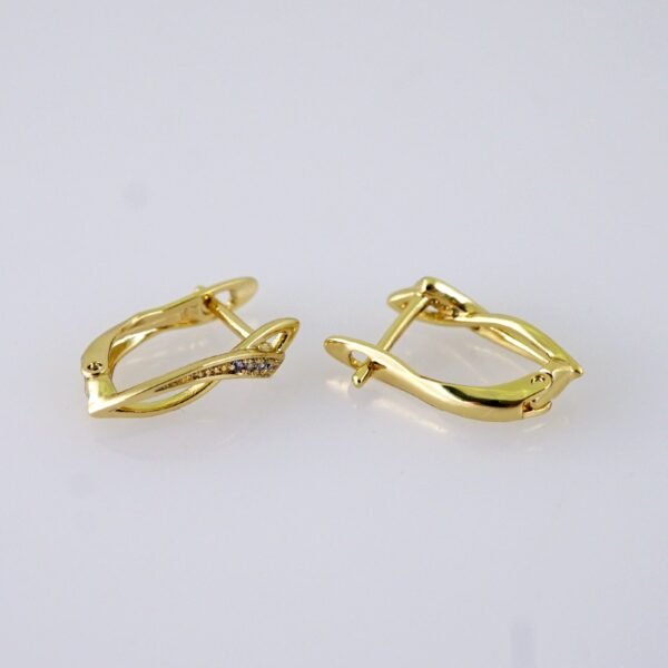 Women Earrings/ Aretes Dama/  Zircon Stone/  14k Real Color// E1355 - Image 2