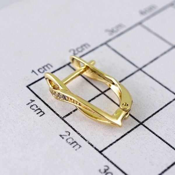 Women Earrings/ Aretes Dama/  Zircon Stone/  14k Real Color// E1355 - Image 3