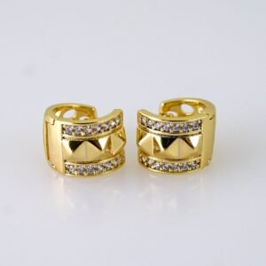 Women Earrings/ Aretes Dama/  Zircon Stone/  14k Real Color// E1356
