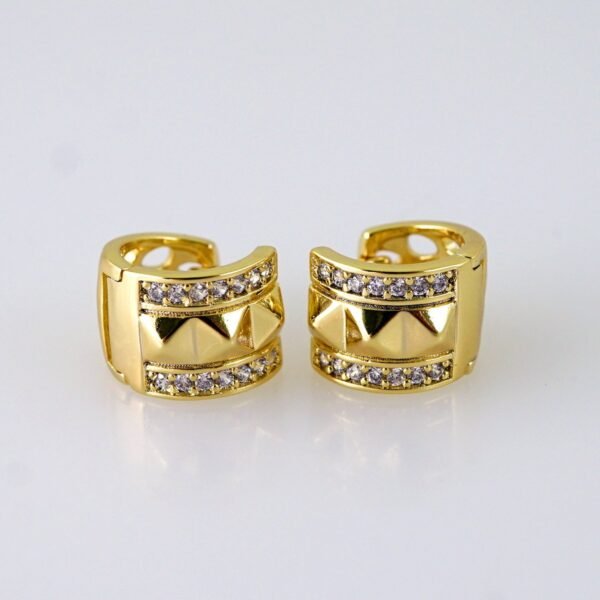 Women Earrings/ Aretes Dama/  Zircon Stone/  14k Real Color// E1356