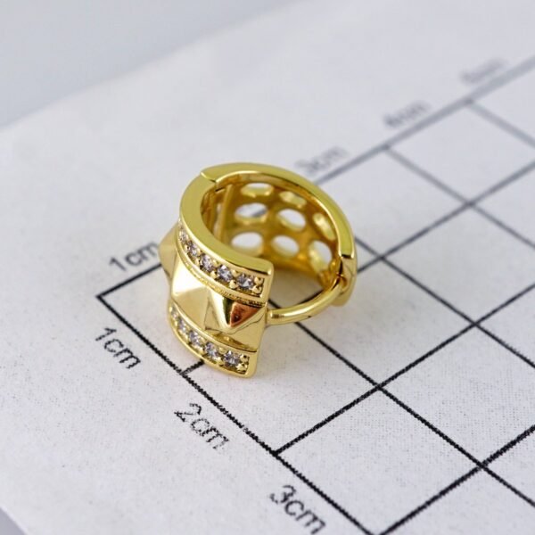 Women Earrings/ Aretes Dama/  Zircon Stone/  14k Real Color// E1356 - Image 3