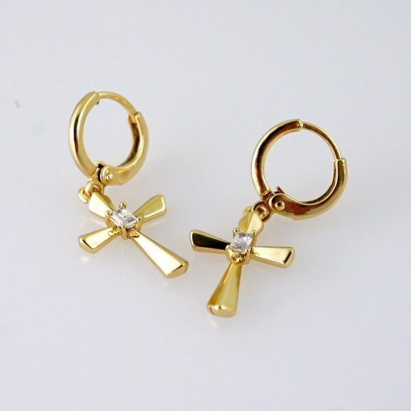 Women Earrings/ Aretes Dama/  Zircon Stone/  14k Real Color// E1358