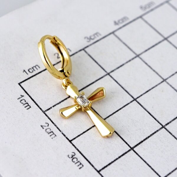Women Earrings/ Aretes Dama/  Zircon Stone/  14k Real Color// E1358 - Image 3