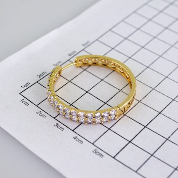 Women Earrings/ Aretes Dama/Zircon Stone/14k Real Color// E1360 - Image 3