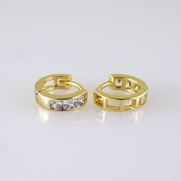 Women Earrings/ Aretes Dama/ Zircon Stone/ 14k Real Color// E1374 - Image 2