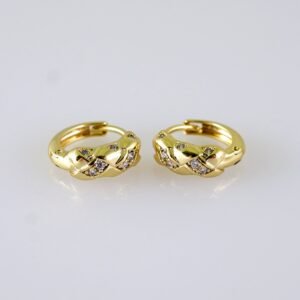 Women Earrings/ Aretes Dama/ Zircon Stone/ 14k Real Color// E1380