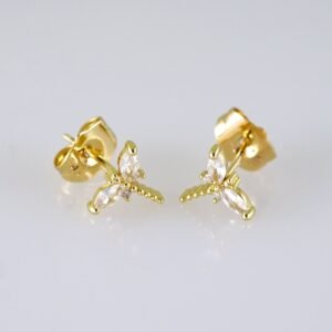 Women Earrings/ Aretes Dama/ Zircon Stone/ 14k Real Color// E1381