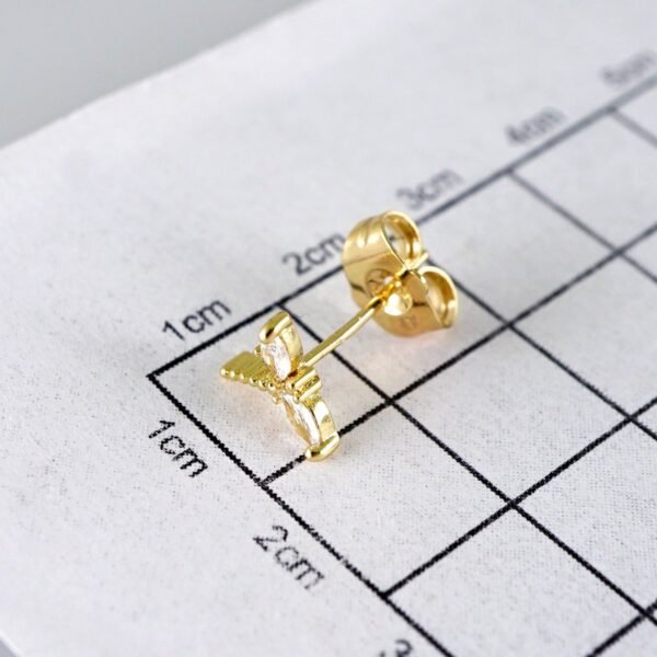 Women Earrings/ Aretes Dama/ Zircon Stone/ 14k Real Color// E1381 - Image 3