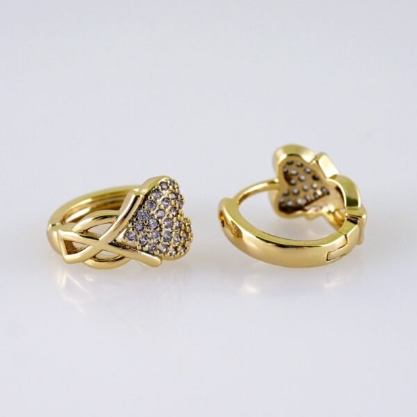 Women Earrings/ Aretes Dama/ Zircon Stone/ 14k Real Color// E1382 - Image 2
