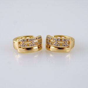 Women Earrings/ Aretes Dama/Zircon Stone/14k Real Color// E1383