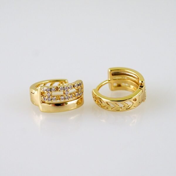 Women Earrings/ Aretes Dama/Zircon Stone/14k Real Color// E1383 - Image 2