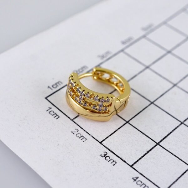 Women Earrings/ Aretes Dama/Zircon Stone/14k Real Color// E1383 - Image 3