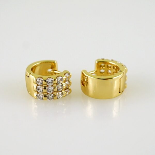 Women Earrings/ Aretes Dama/ Zircon Stone/ 14k Real Color// E1391 - Image 2